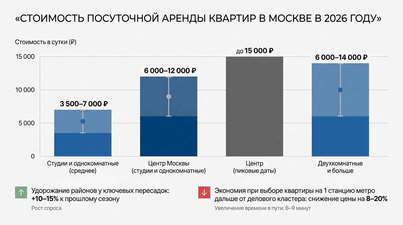 Сколько стоит посуточная квартира в Москве в 2026 году